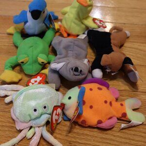 Ty Teenie/Tiny Beanie Babies 7pc Plush Bundle Assorted Animals